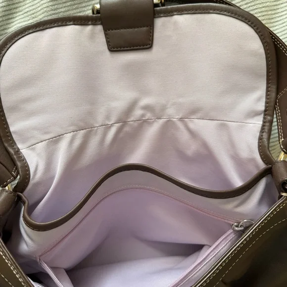 Coach Pleated Brown Leather Shoulder Buckle Bag - Picture 5 of 15